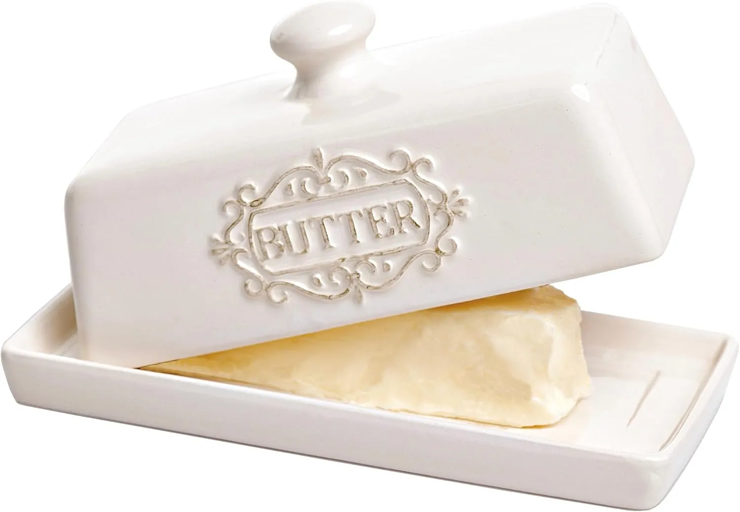 Elegant Simplicity Of A Covered Butter Dish With Lid For Sale Elegant Simplicity Of A Covered Butter Dish With Lid For Sale